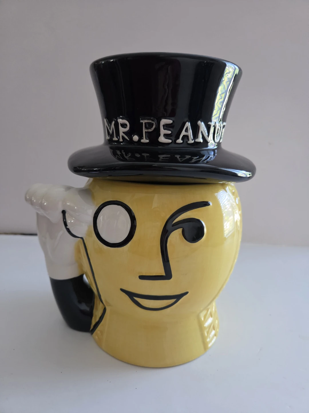 Mr. Peanut ceramic jar with lid