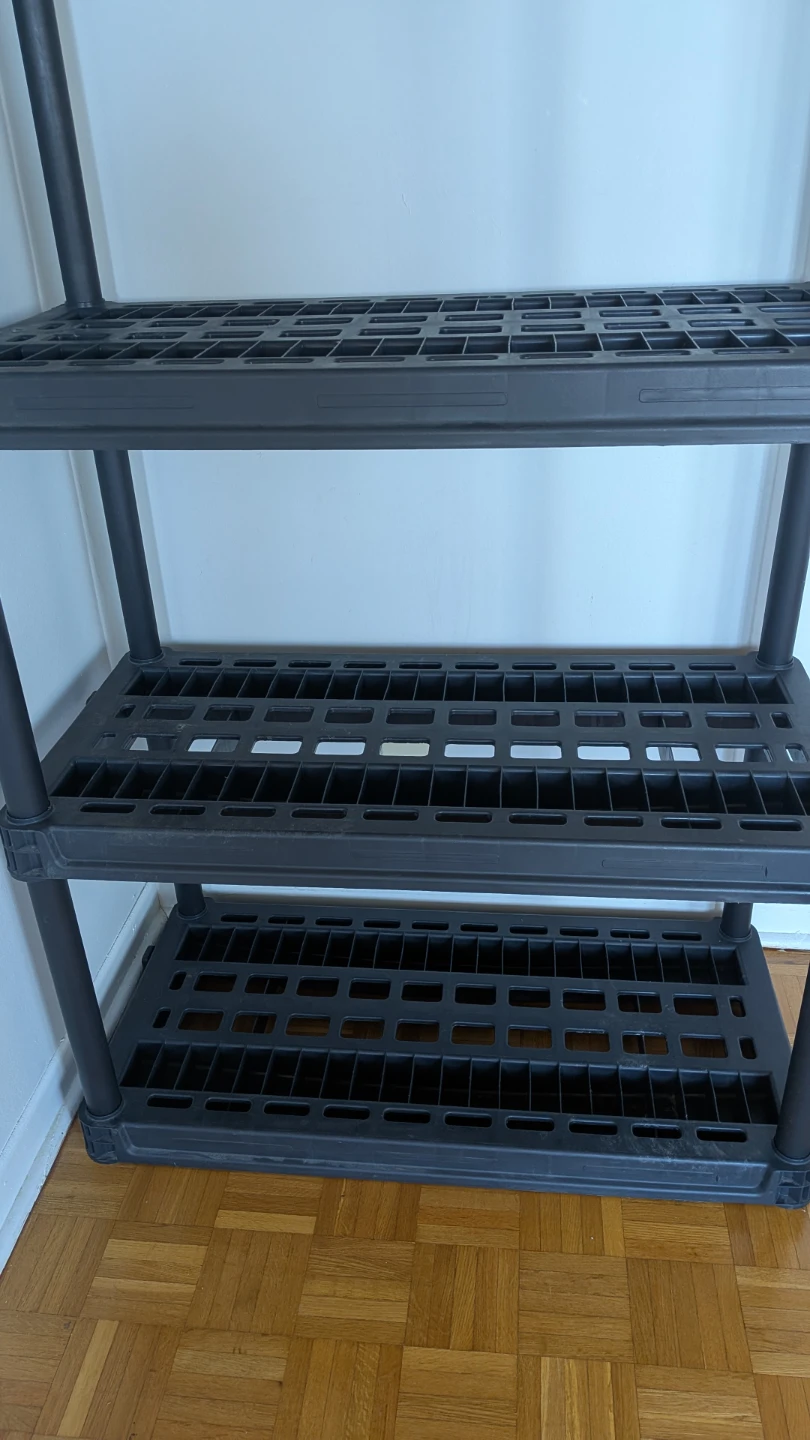 Black 4-Tier Plastic Storage Shelving Unit - photo 3
