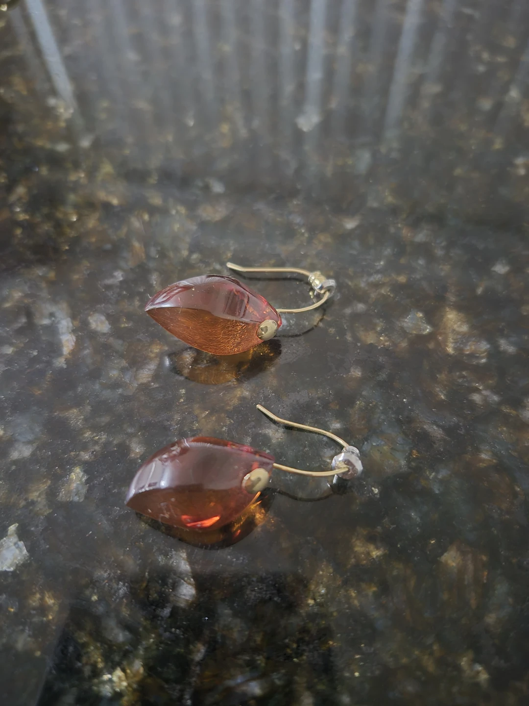 Amber Teardrop Earrings