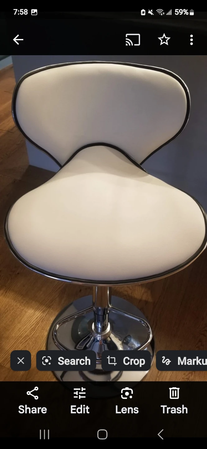 Set of Two White Faux Leather Bar Stools - photo 2