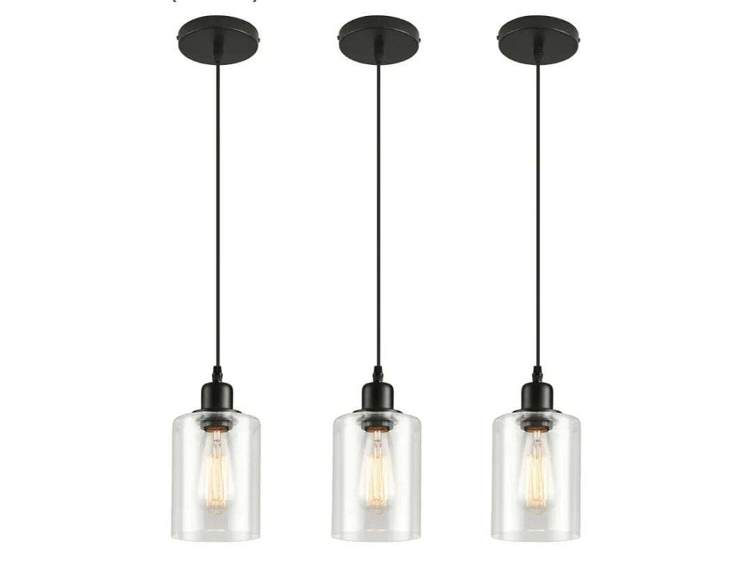 Set of 3 Glass Pendant Lights - photo 2