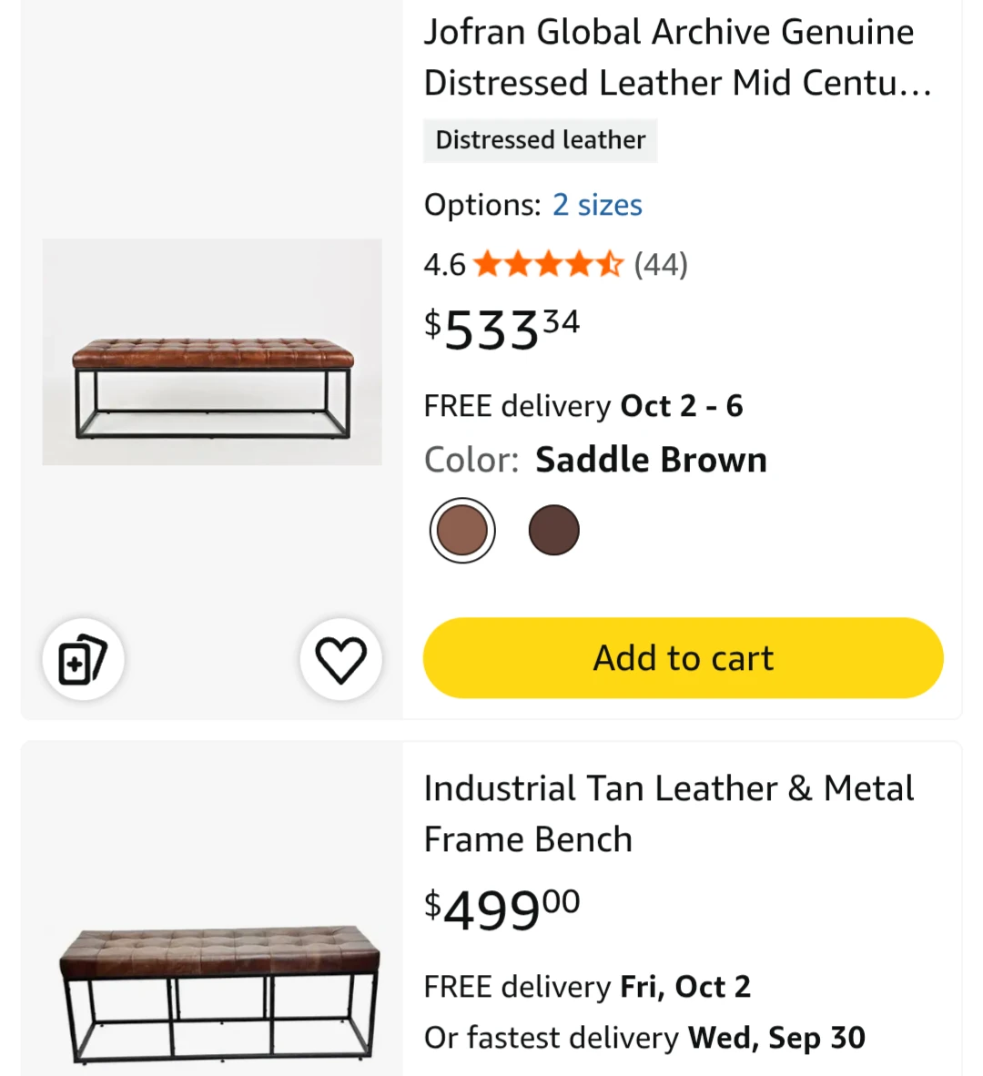 Tufted faux Leather Bench - photo 4
