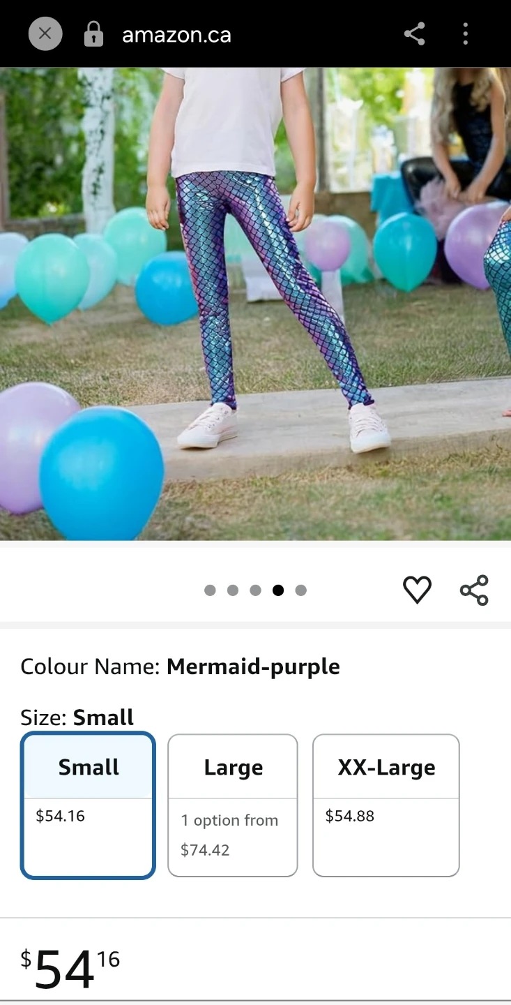 Girls Mermaid Leggings Size 7-10. It's available! - photo 4
