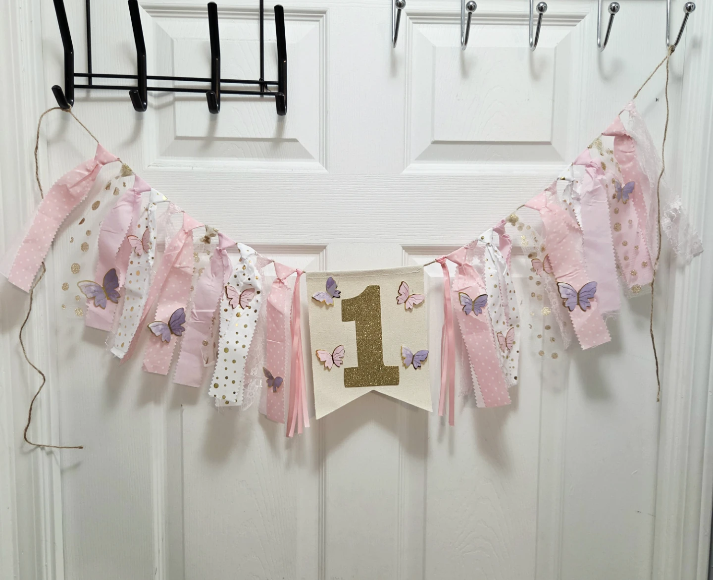 First birthday butterfly high chair banner - photo 5