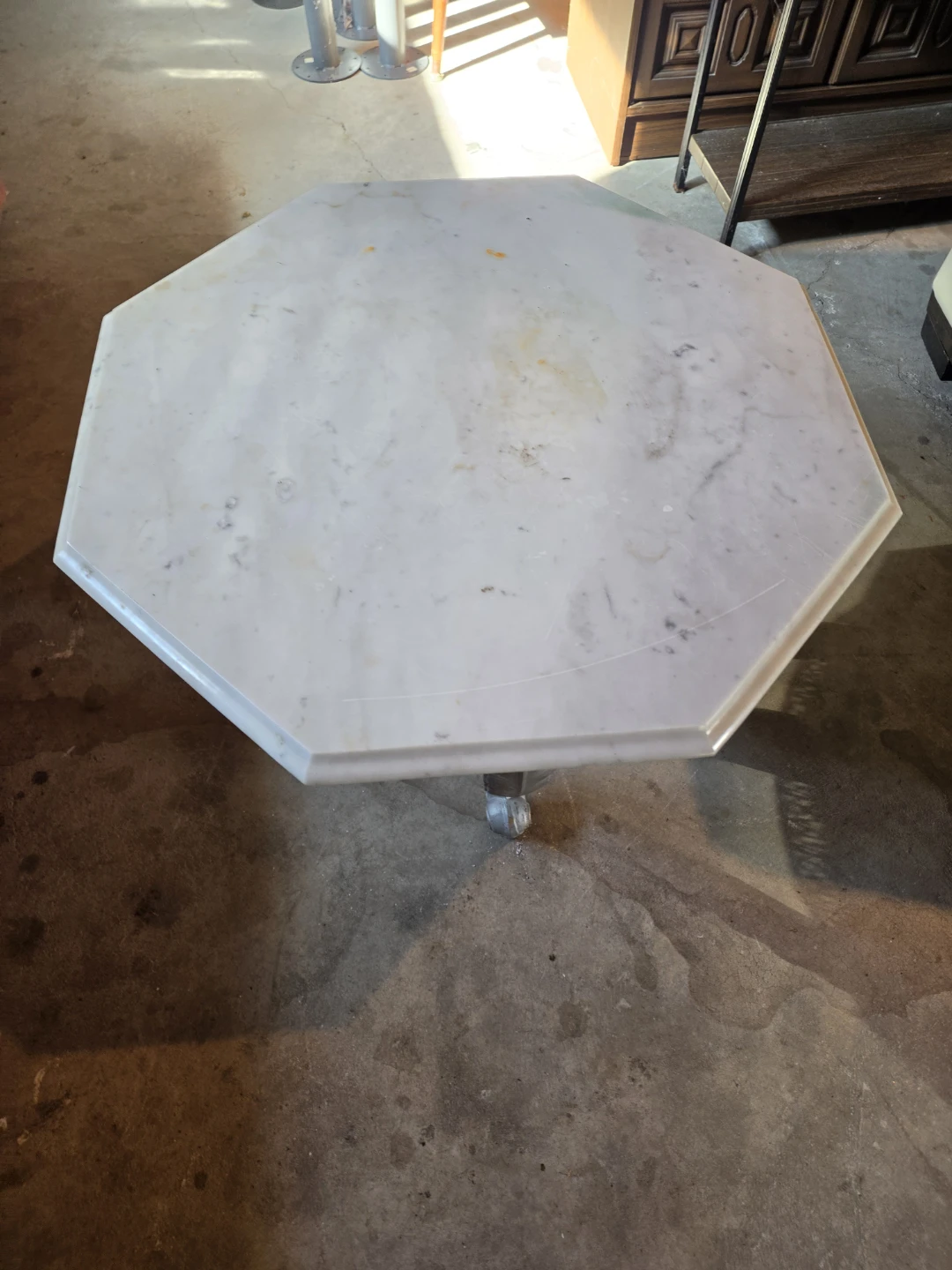 Octagonal Marble Top Accent Table - photo 3