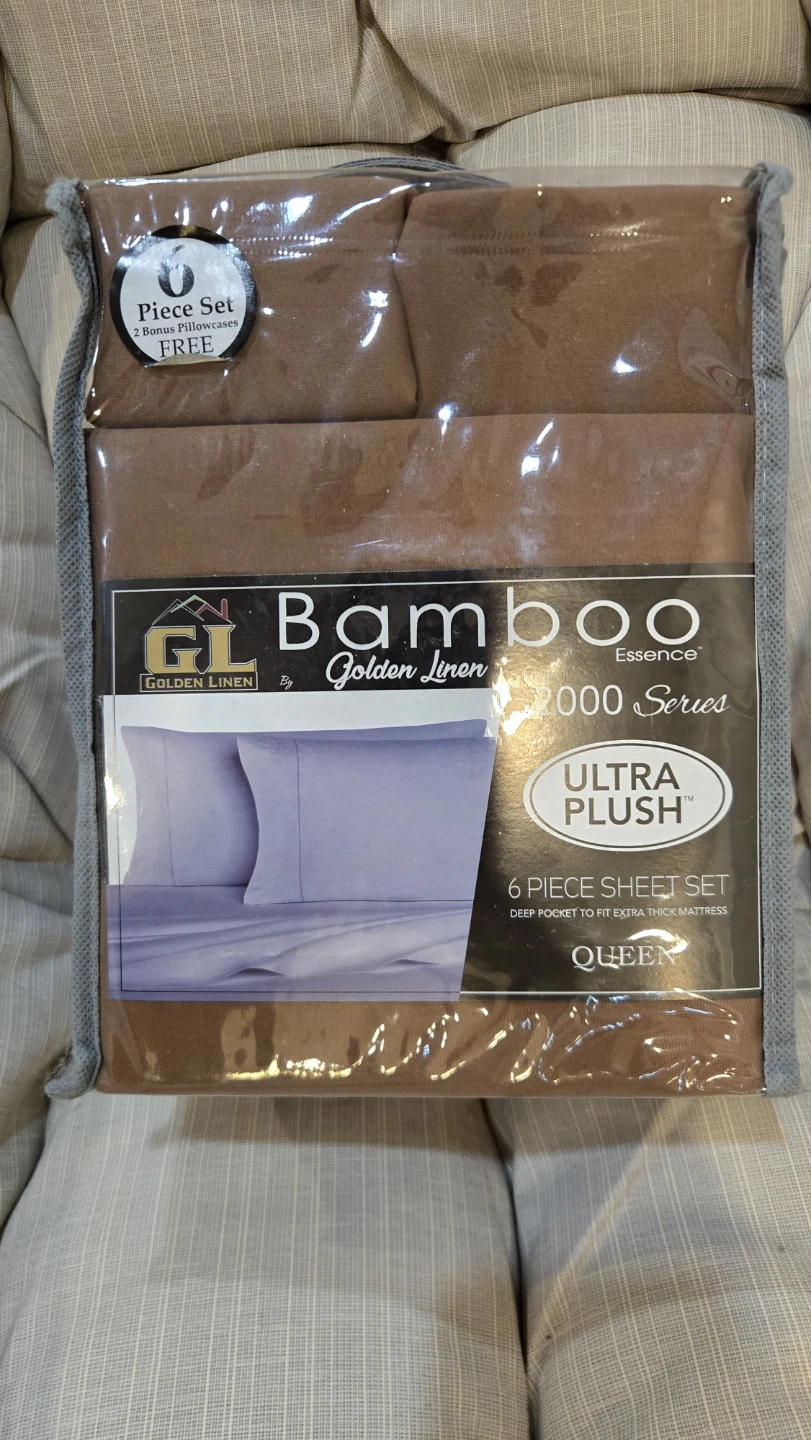 Golden Linen Queen 6-Piece Bamboo Sheet Set