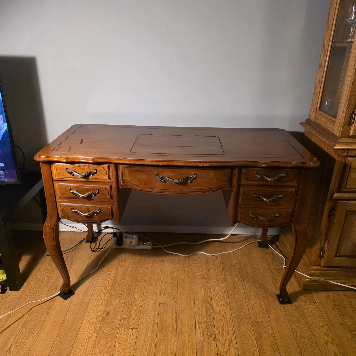 Vintage French Provincial Singer Sewing Machine Desk