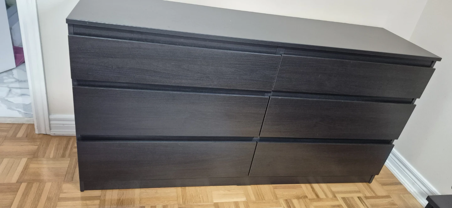 IKEA Malm 6-Drawer Dresser Black-Brown