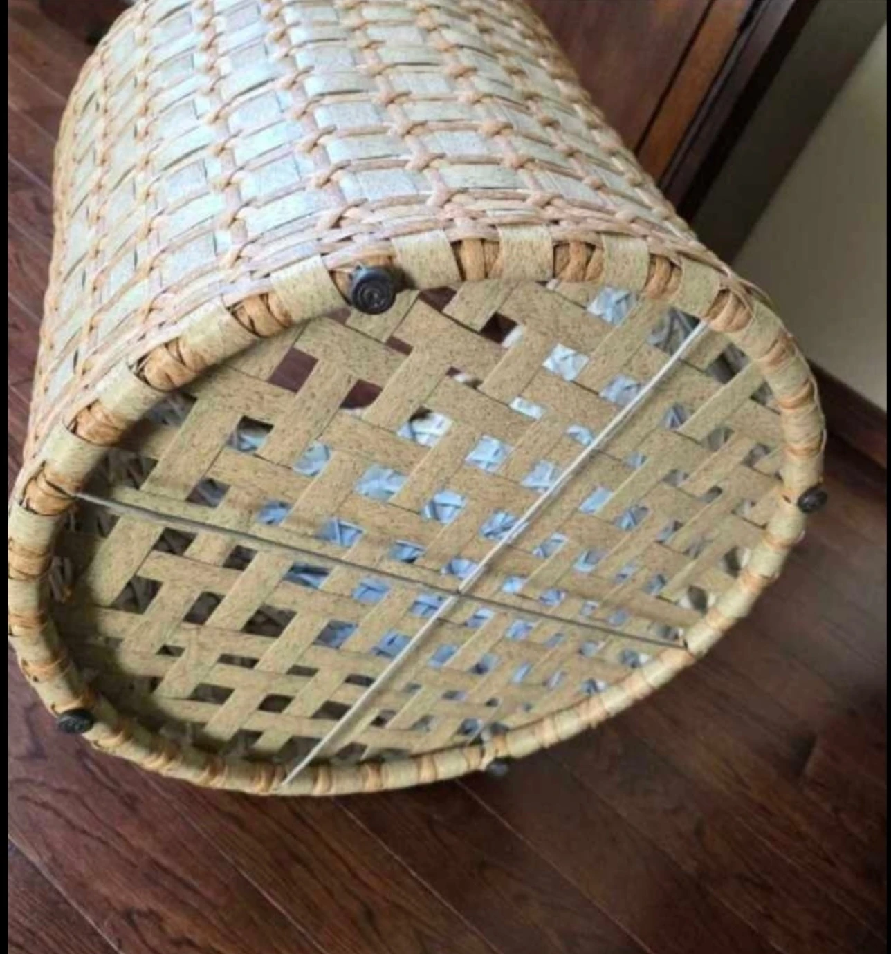Large Woven Storage Hamper with Lid & Metal Frame🏈 - photo 4