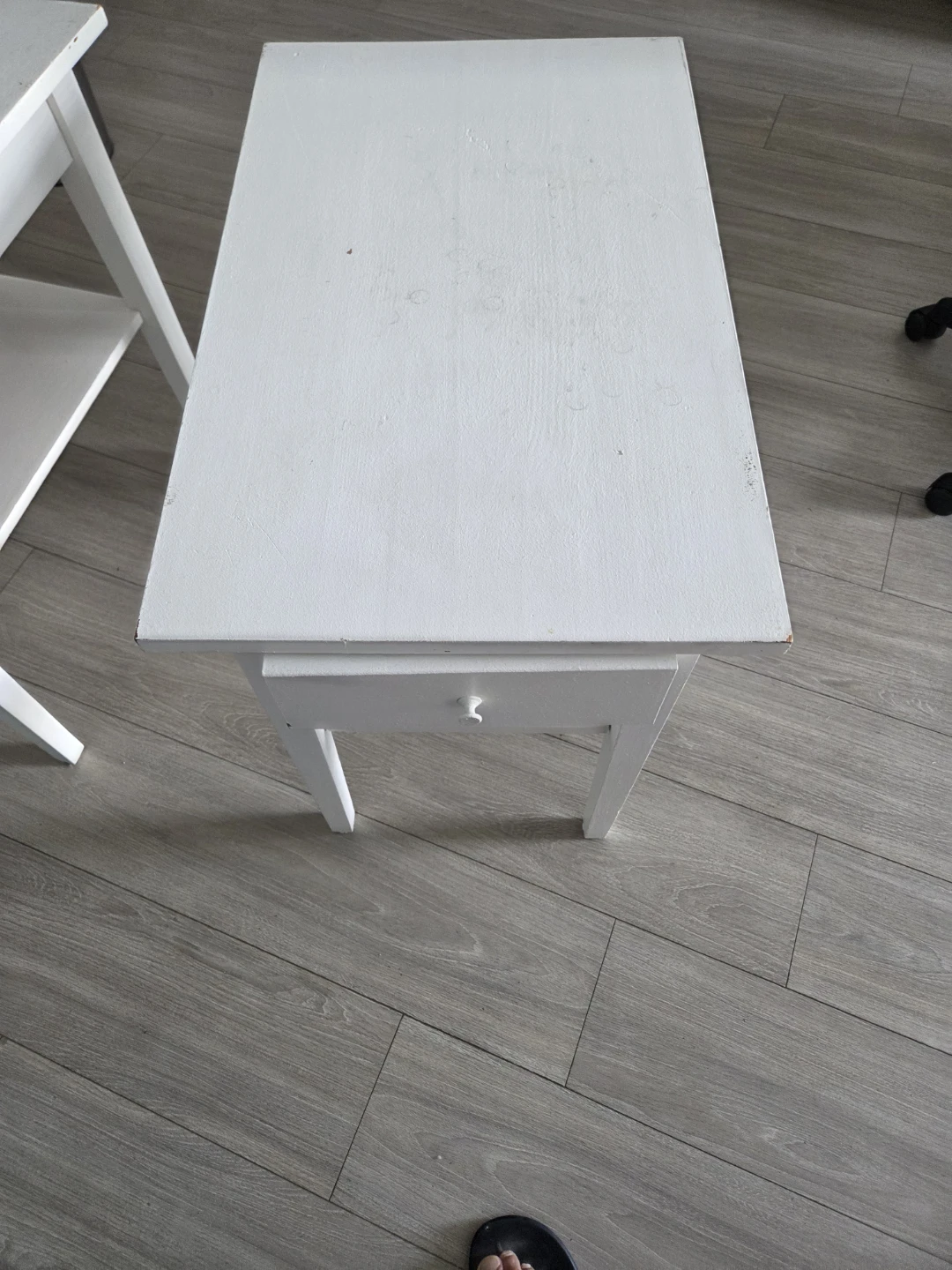 White painted wooden side table - photo 2