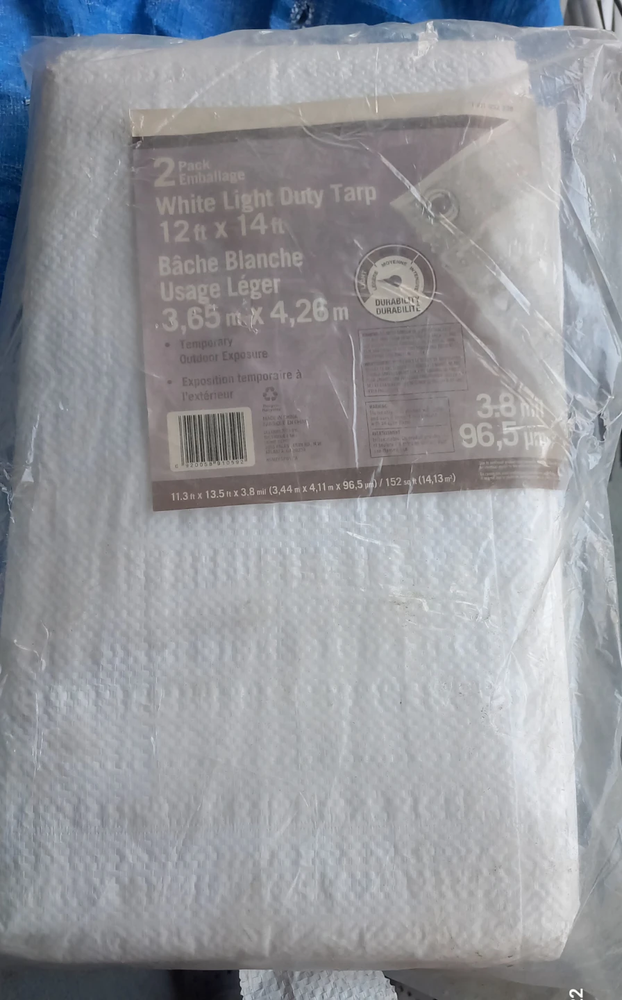 Brand New Light Duty Tarp 12*14, Two Packs, White