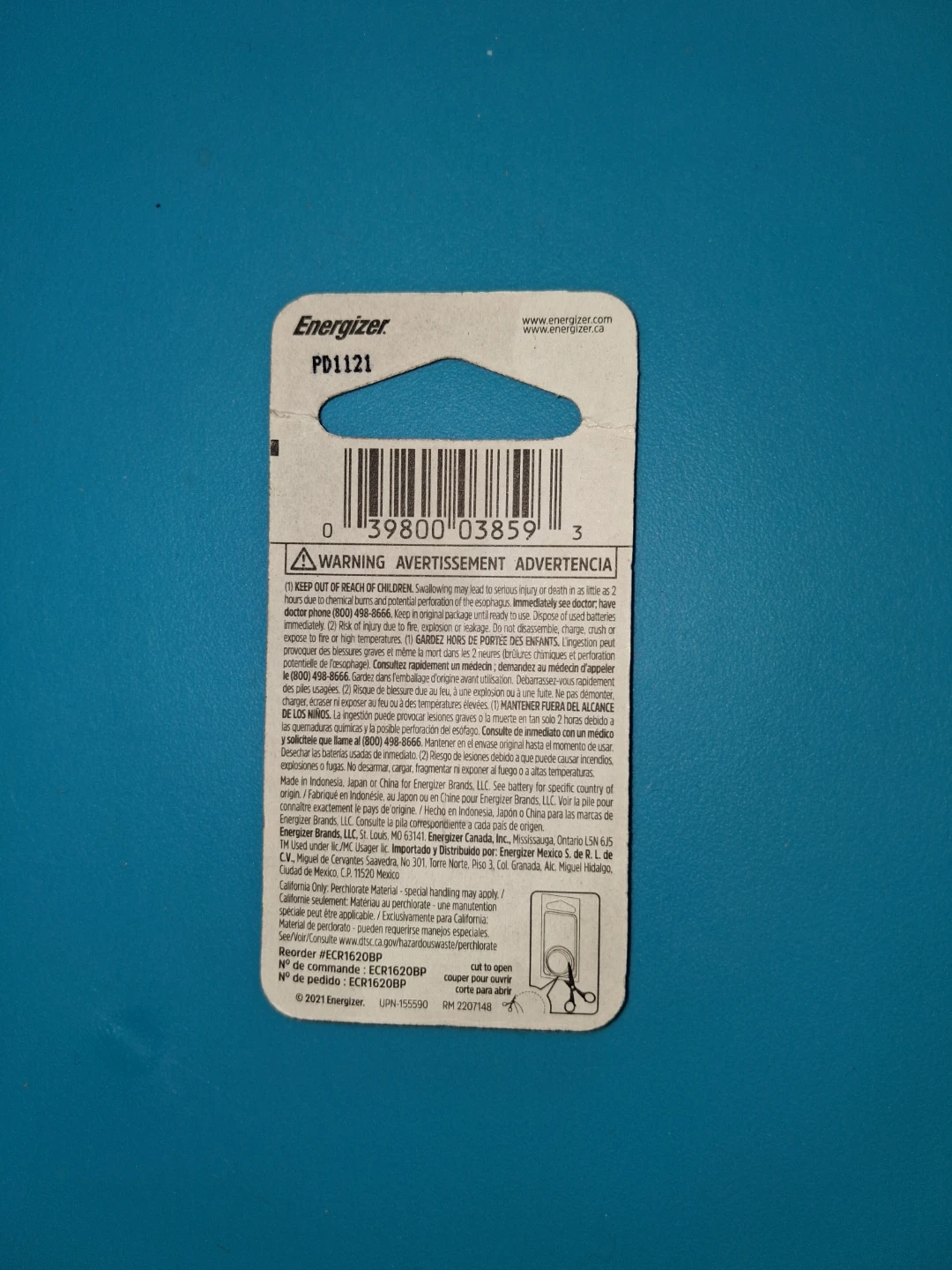 Energizer 1620 Lithium Battery - photo 2