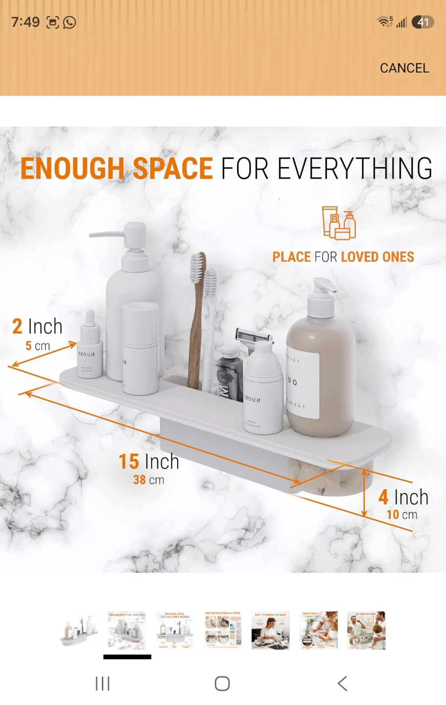 Wall-mounted bathroom shelf organizer - photo 2