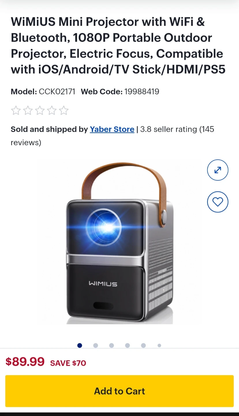 WiMiUS Mini Portable 1080P Projector - photo 2