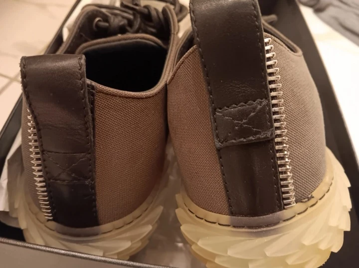 9/42 Men Giuseppe Zanotti Brown & Black Low-Top Canvas Sneakers - photo 3
