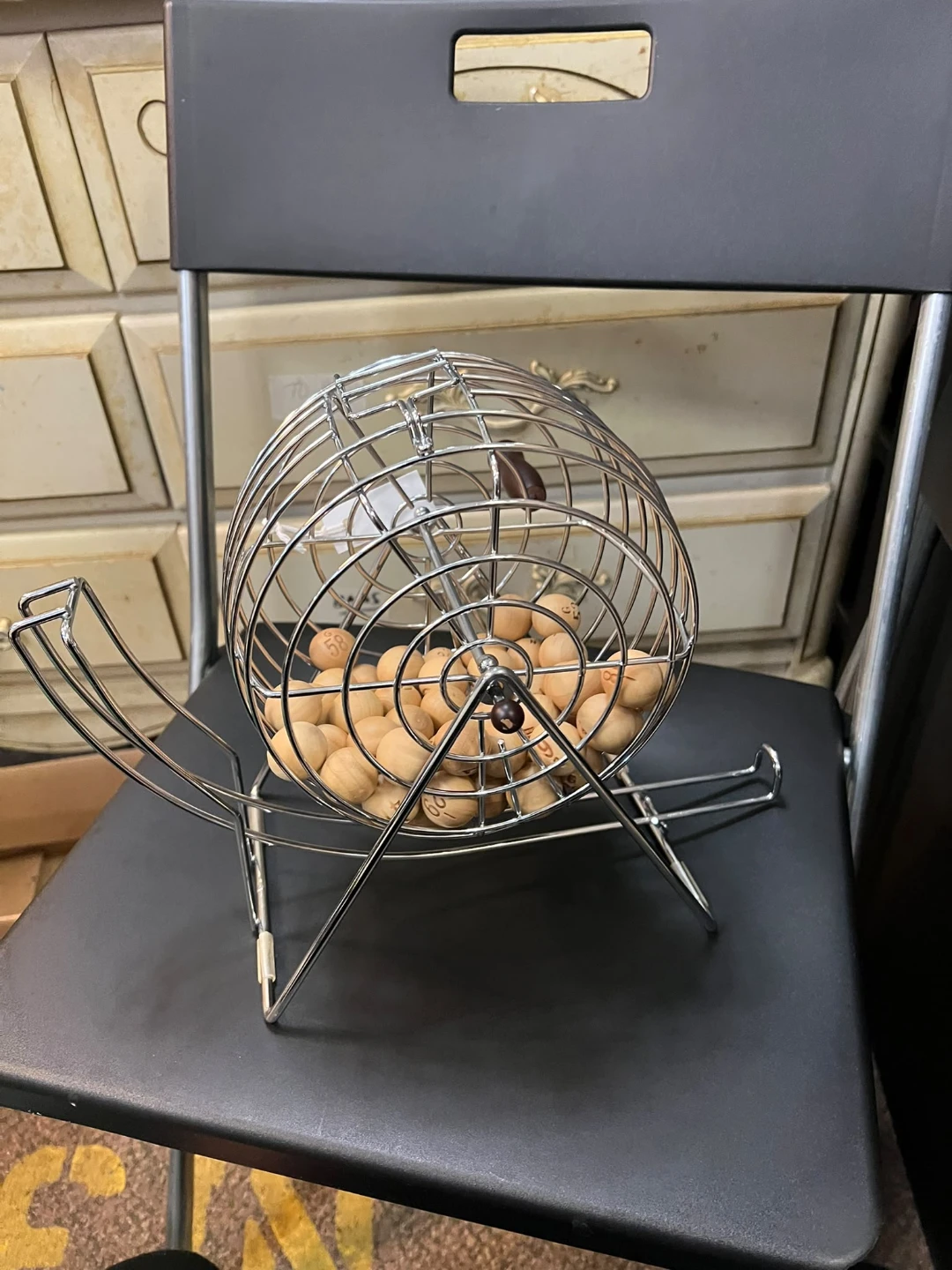 Vintage Wire Bingo Cage and Game Balls - photo 2