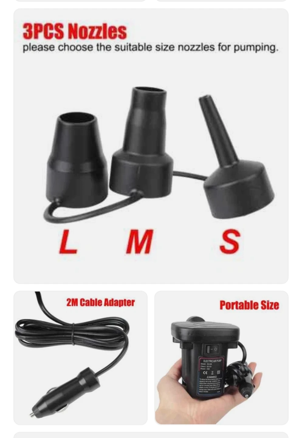 Electric Air pump Car cigar 12V for inflatables - photo 5