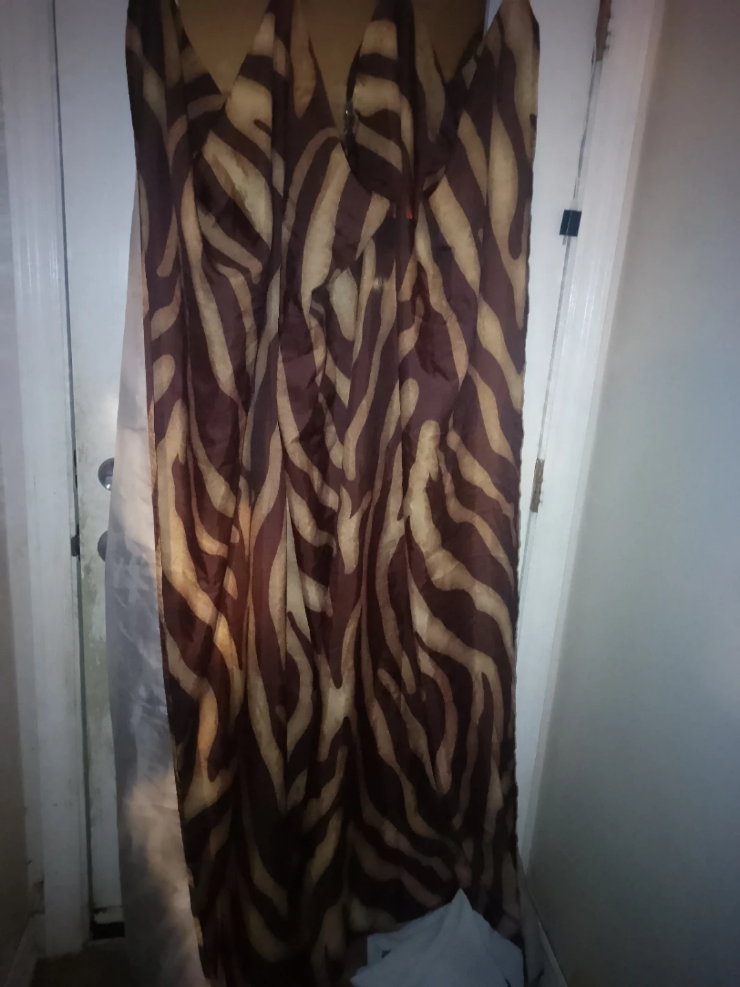 Brown and Tan Zebra Print Curtain