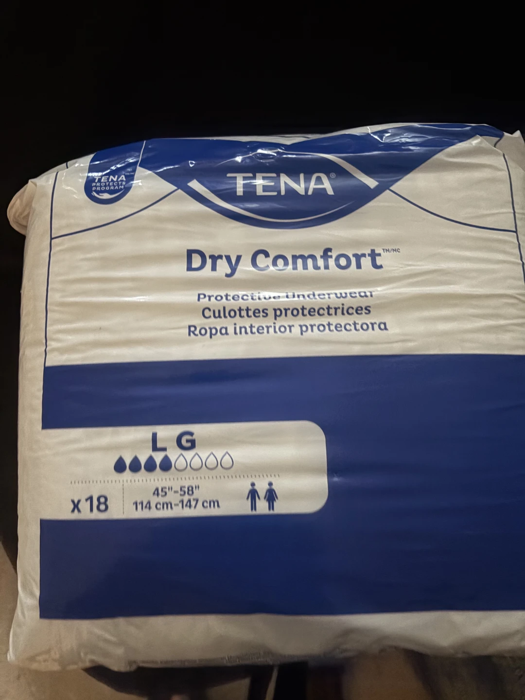 TENA Dry Comfort Protective Underwear Large 18 Count