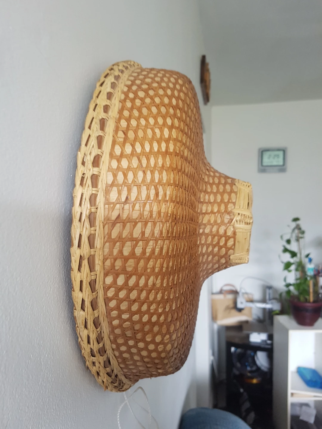 Big Vintage Woven Straw Conical Hat/antique - photo 3