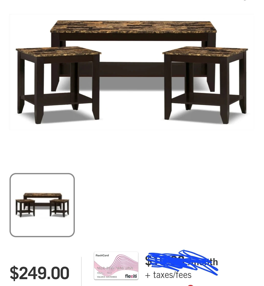 Coffee table with 2 End tables