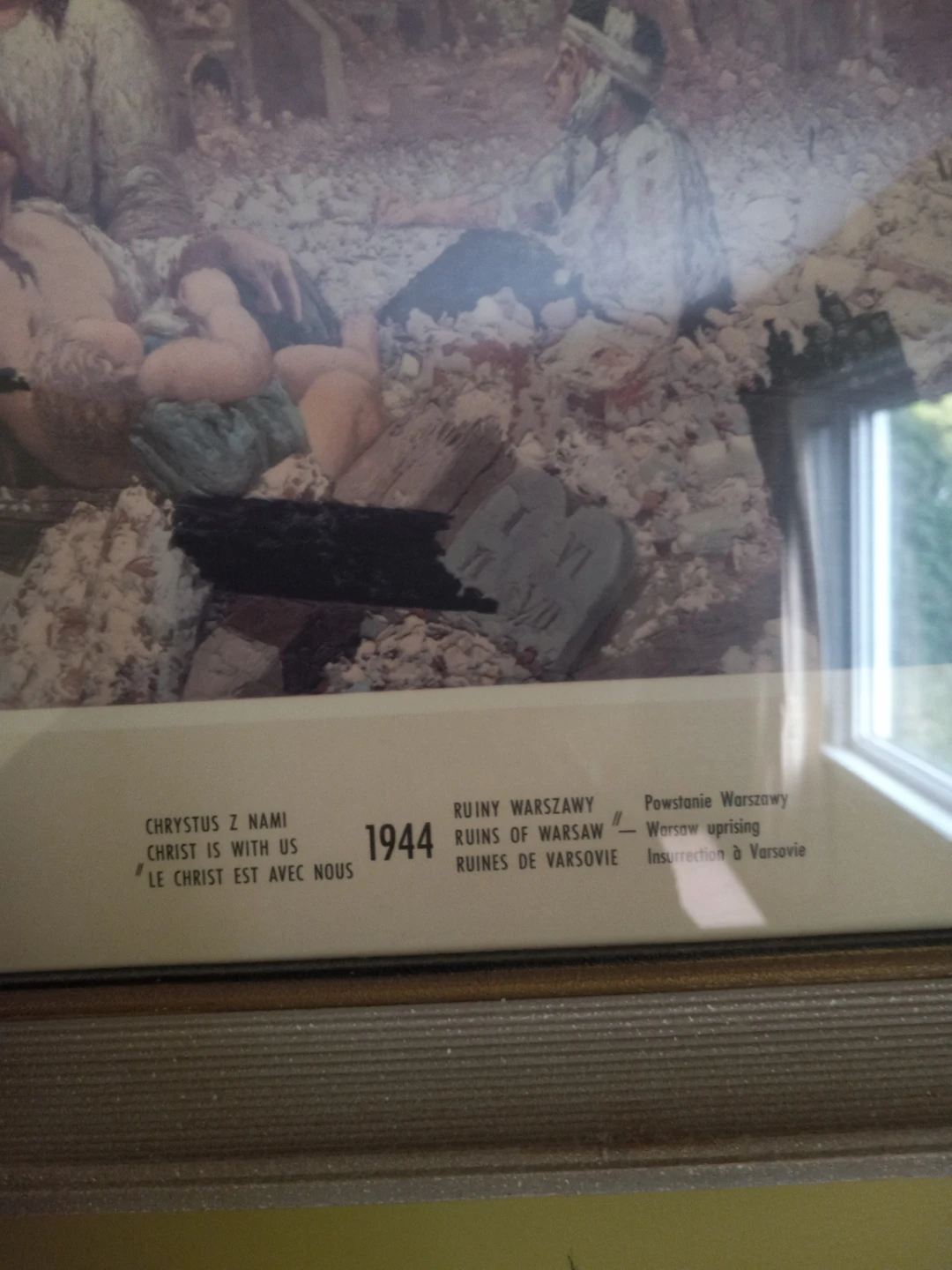 Framed wall hanging "Christ is with us 1944 Ruins of Warsaw" - photo 2
