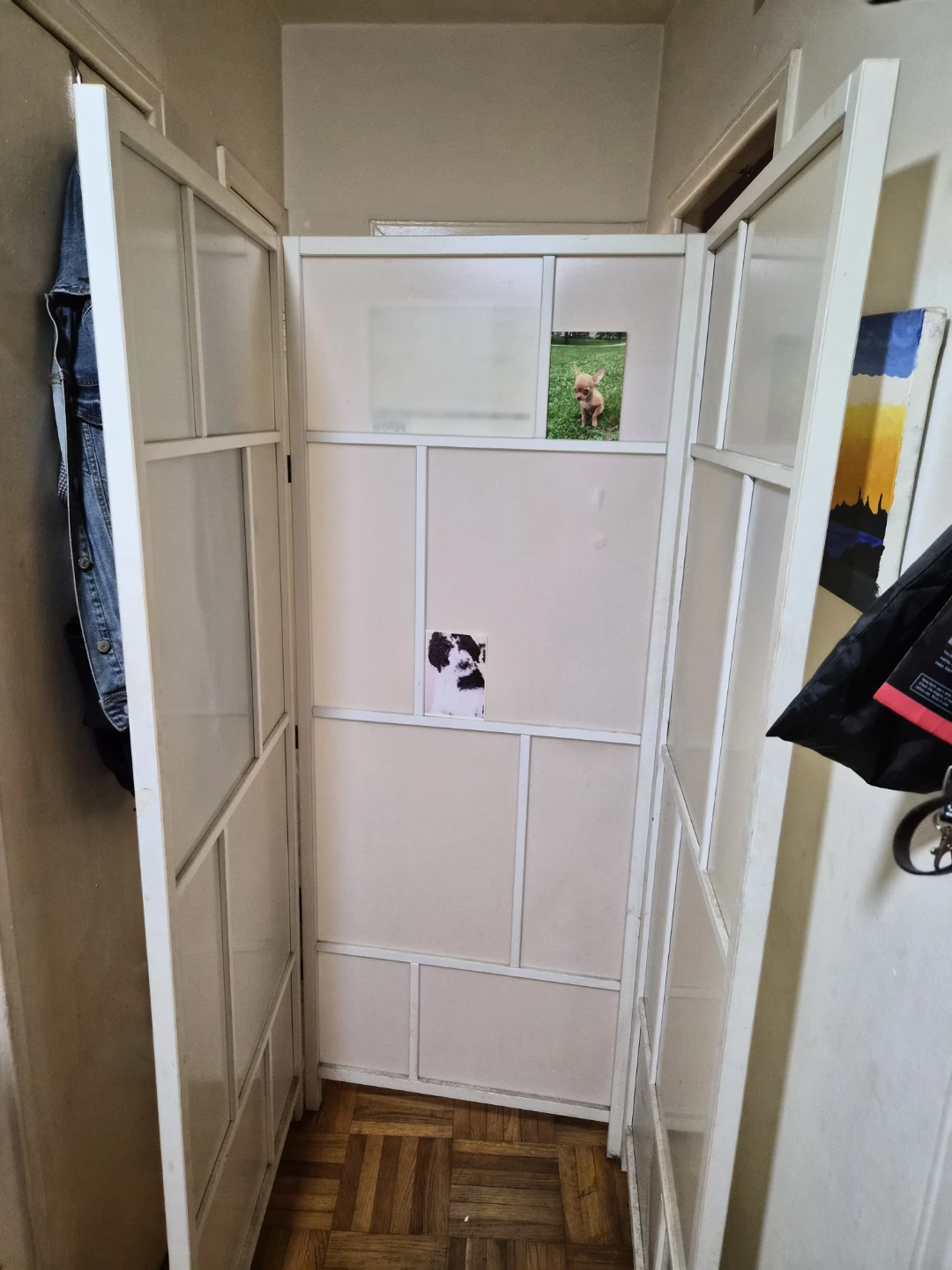 White 3-Panel Wood Room Divider