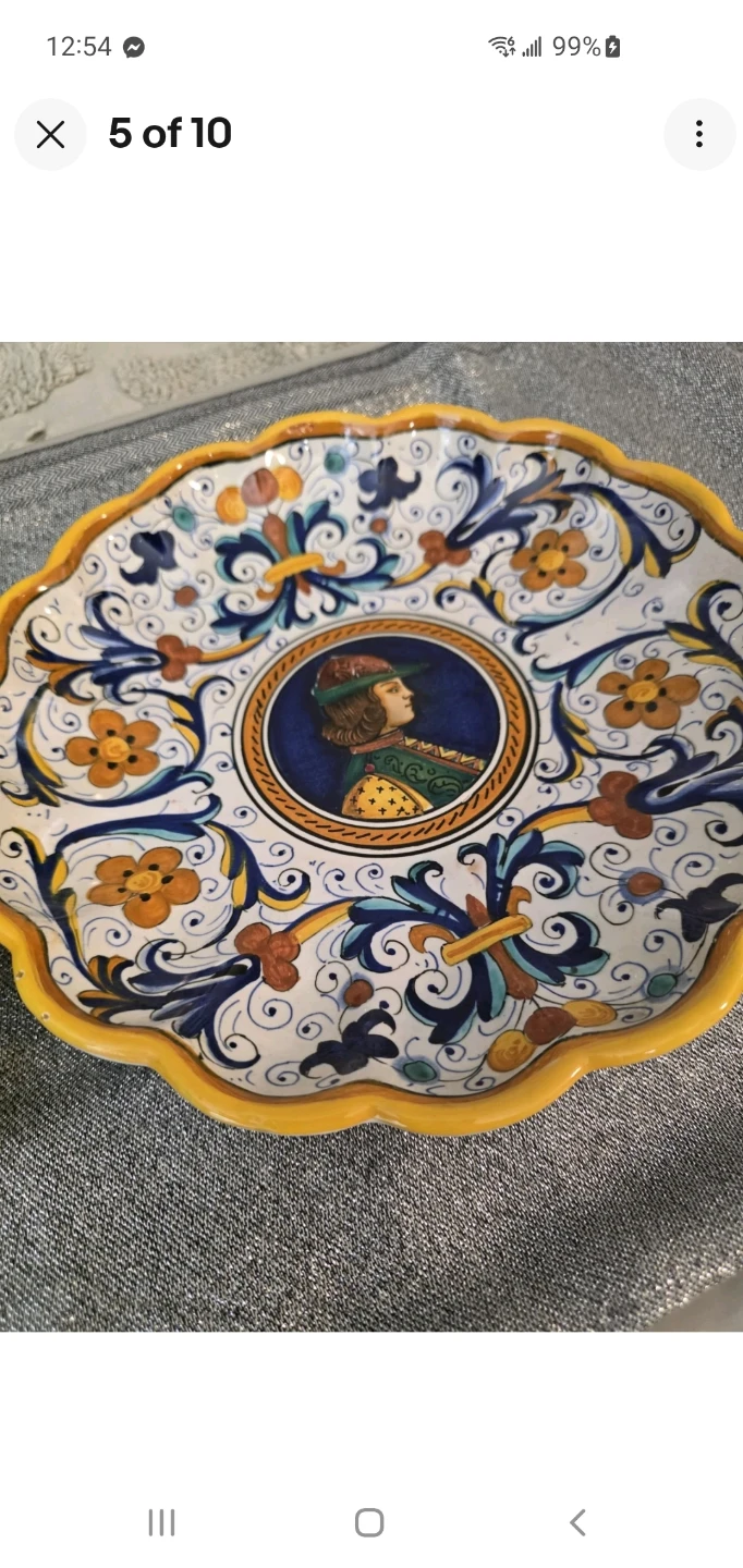 2 Handpainted Plates ARS DERUTA Italy signed - photo 5