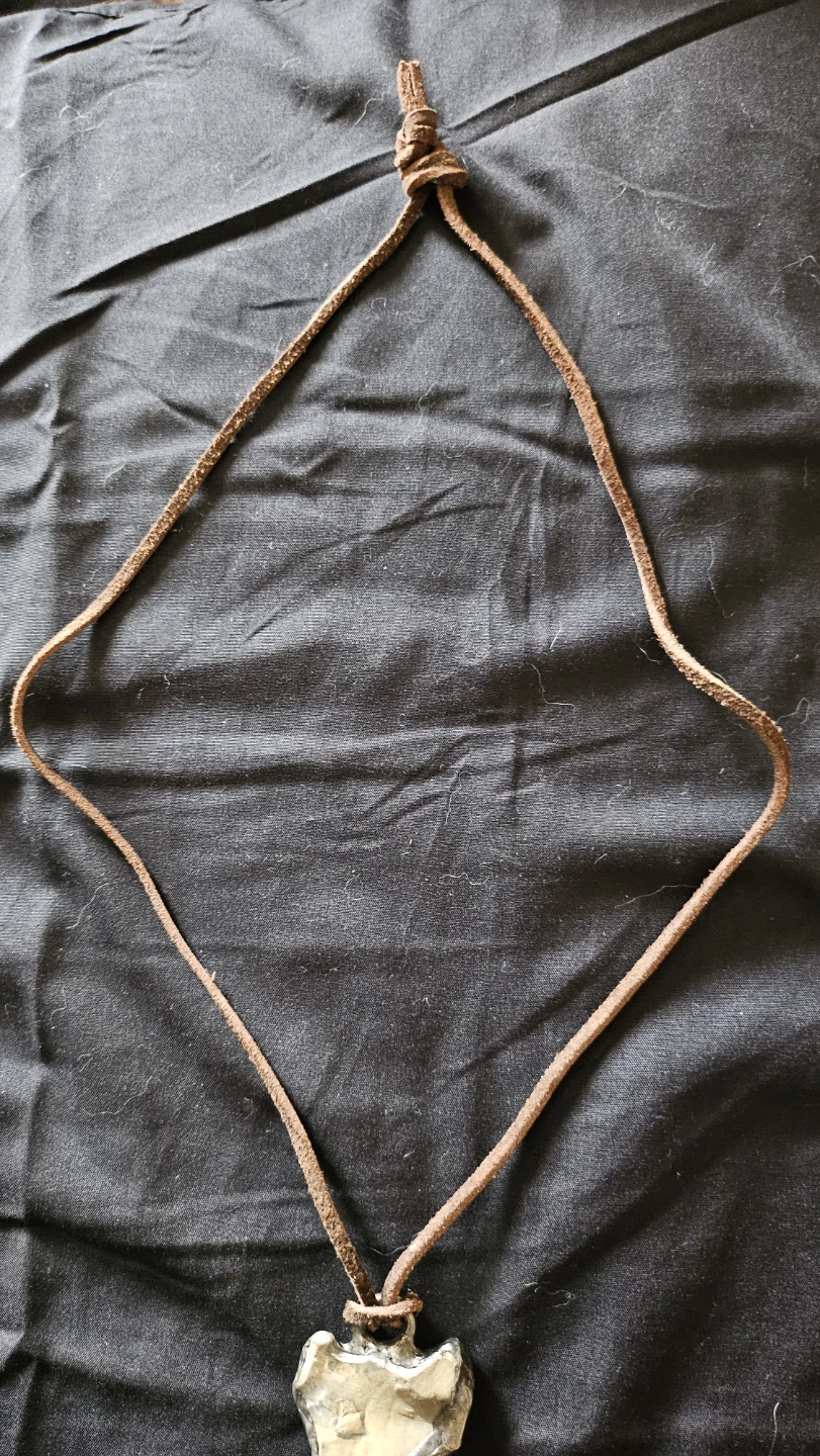 Stone, Pewter and Suede Leather Necklace - photo 3