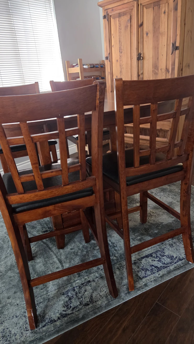 Wooden Counter Height Dining Set with 4 Chairs - photo 3