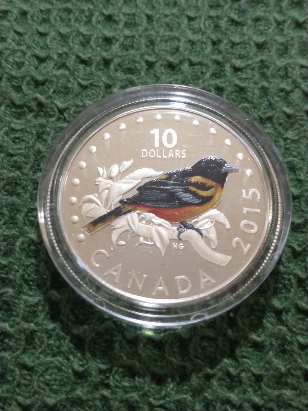 2015 Canada 10 Dollars Fine Silver Coin Magnolia Warbler KM#C188 - photo 3