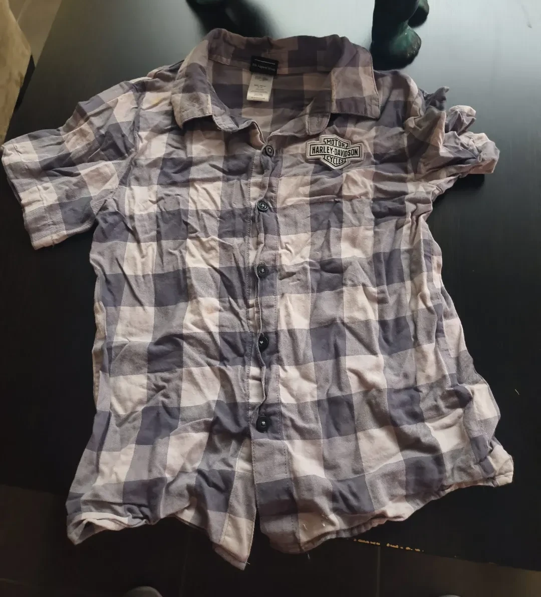 Kids Harley-Davidson plaid button-down shirt, size 12/14