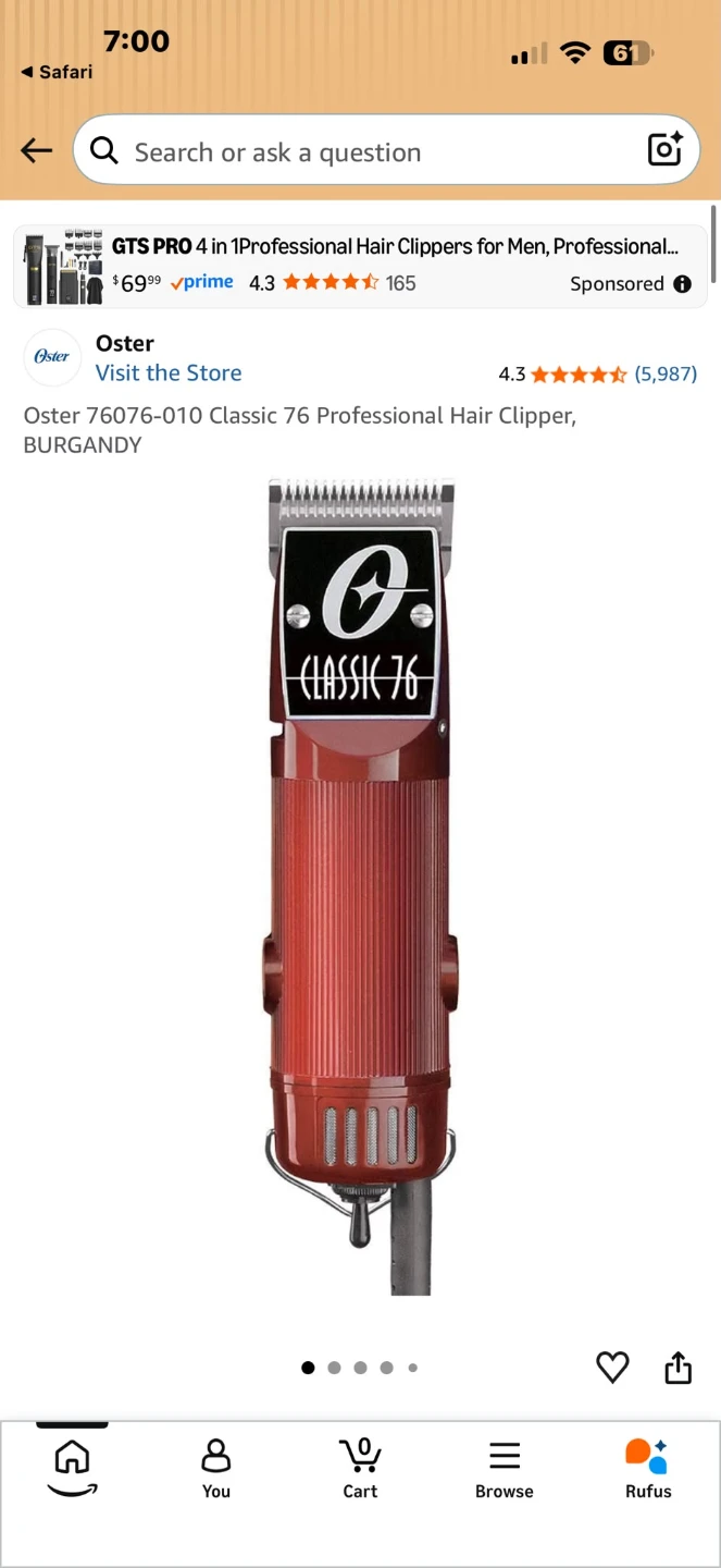 Oster Classic 76 Professional Hair Clipper + 7 FREE Andis Guards - photo 5