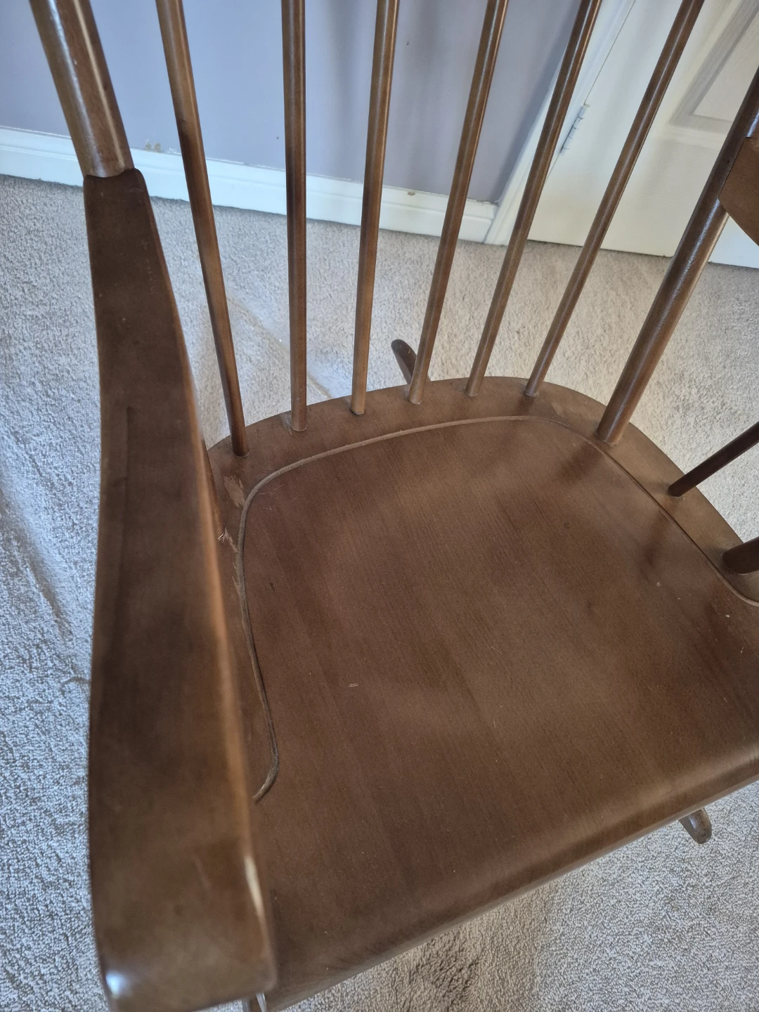 Wooden Rocking Chair with Floral Decal - photo 4
