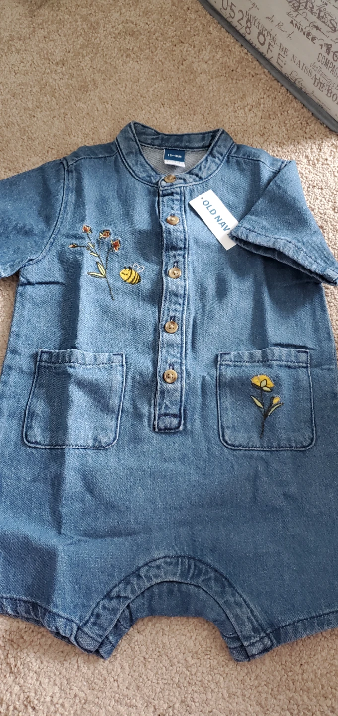 Old Navy Denim Bee Romper