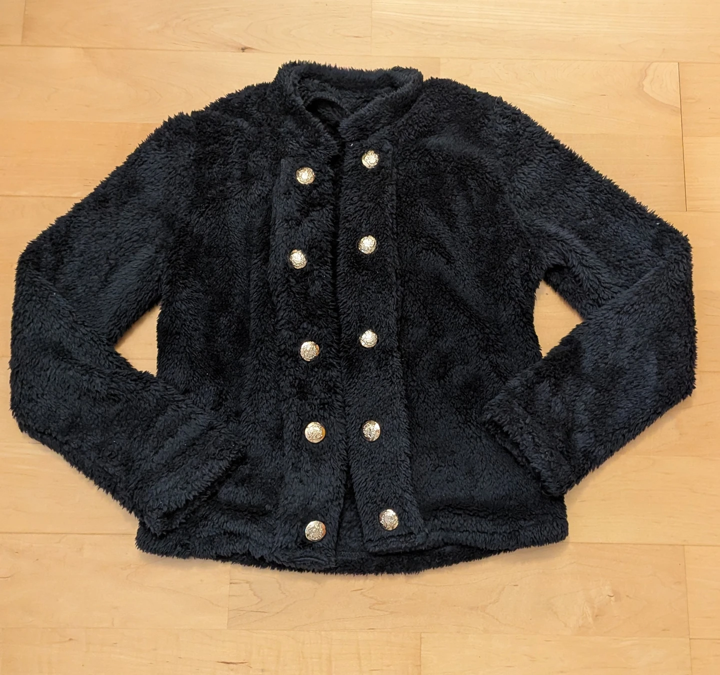 Navy Sherpa Fleece Military Jacket