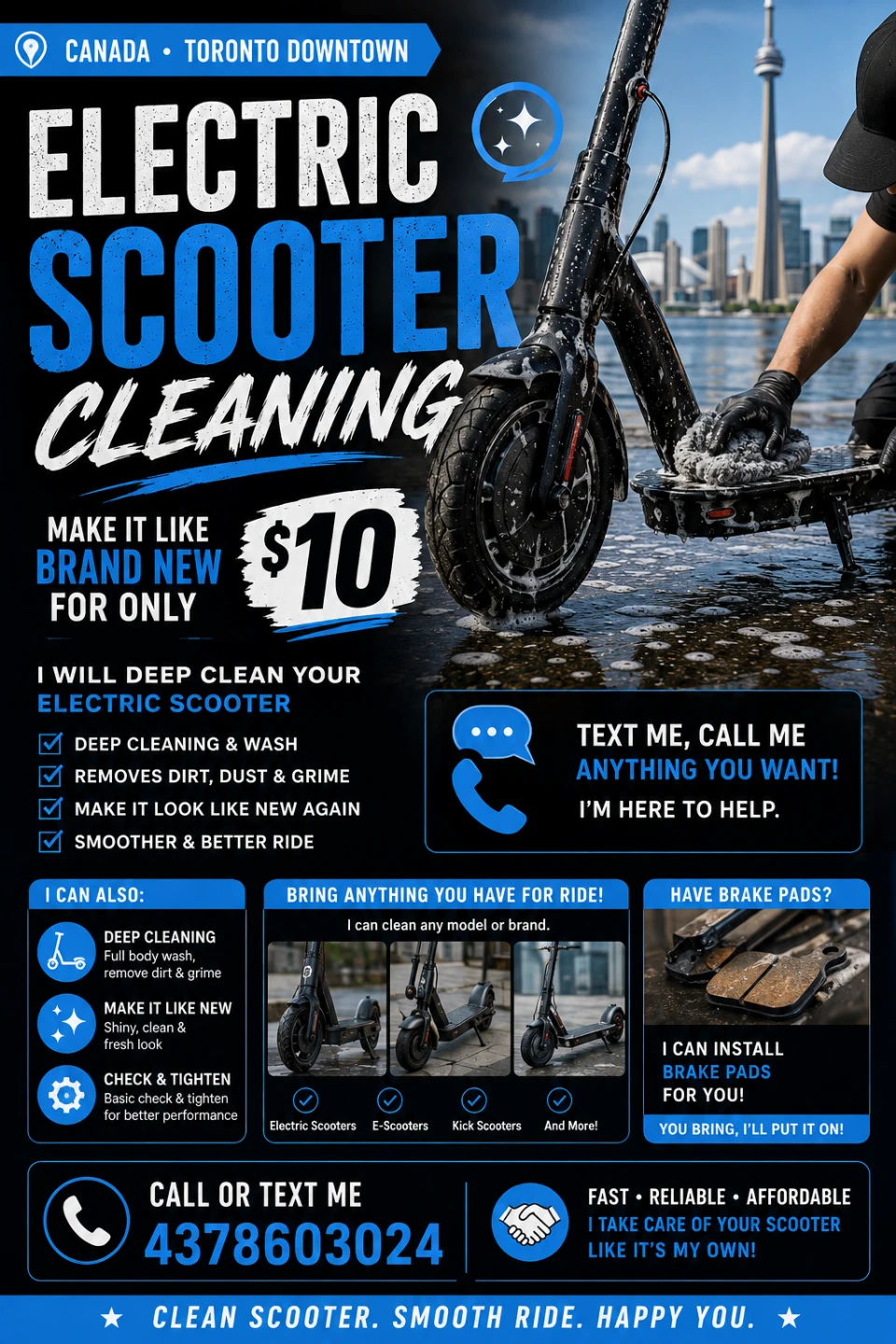 Escooter dip clining and Service