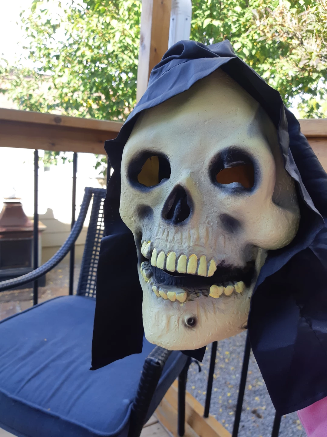 Grim Reaper skull mask / hood Halloween costume - photo 3