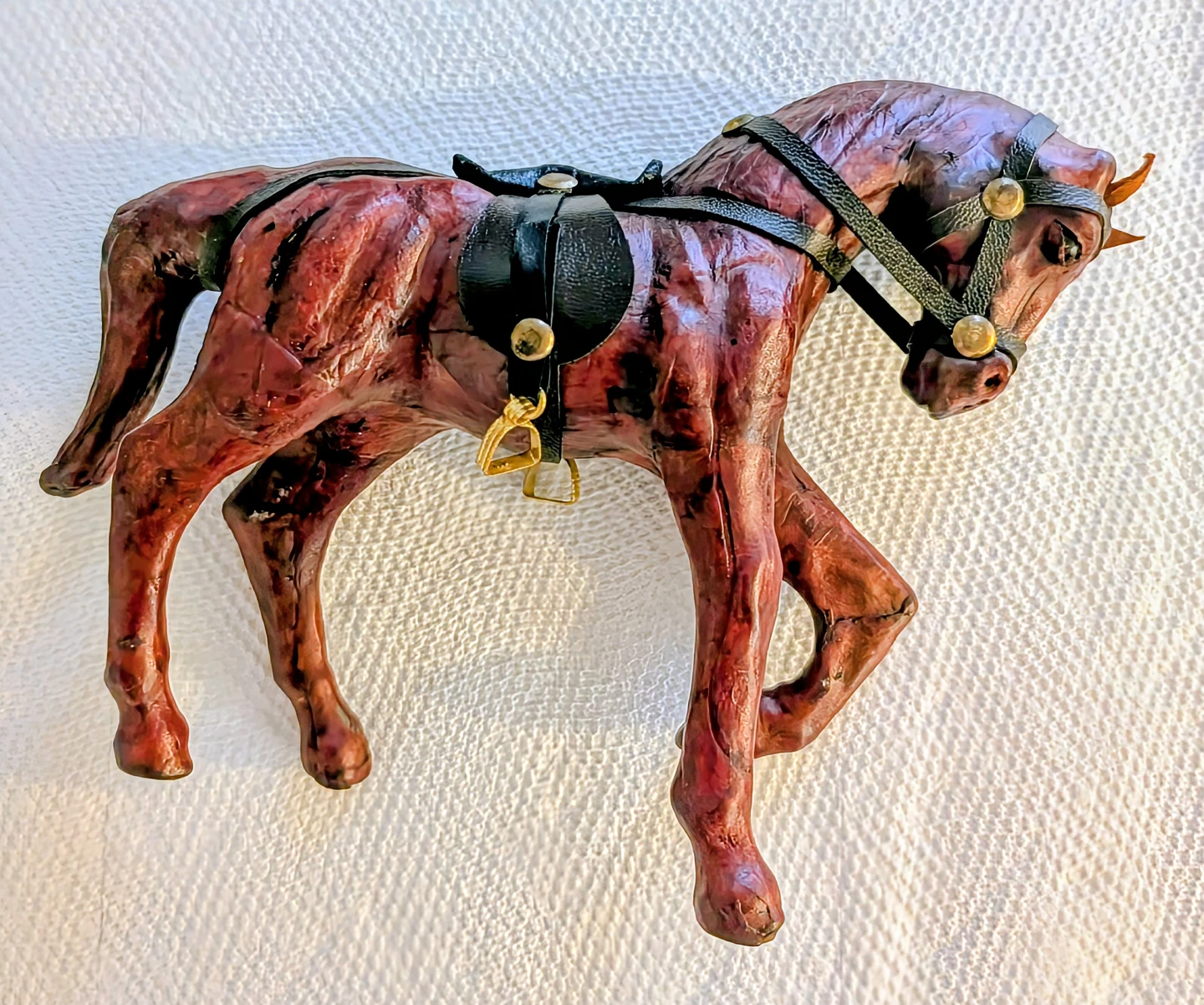 Decorative Leather Horse Figurine - 8" X 6" X 2" - photo 5