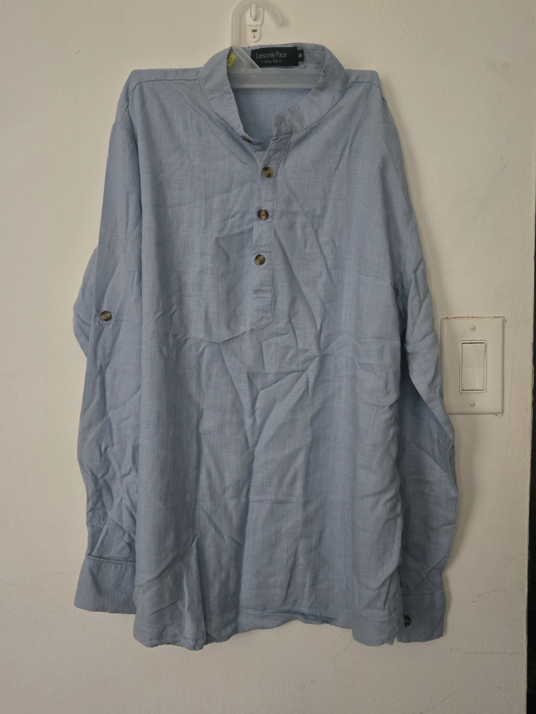 Leisurely Pace Light Blue Henley Shirt