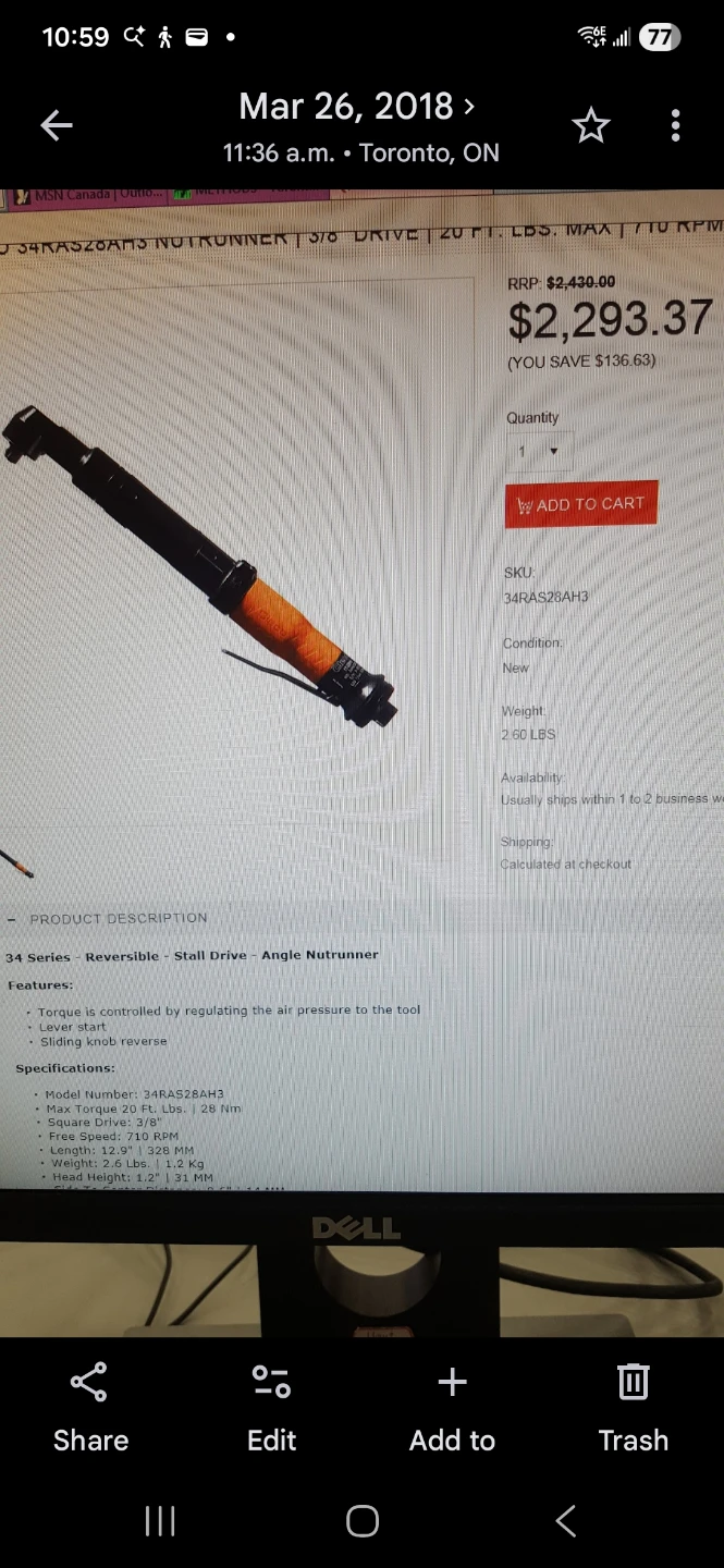 34 Series Angle Nutrunner 3/8 Drive
