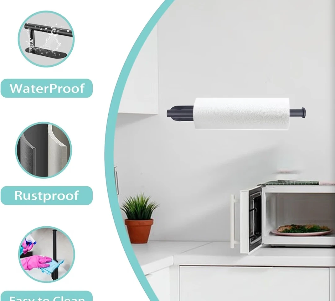 Wall-Mounted Matte Black Paper Towel Holder - photo 3