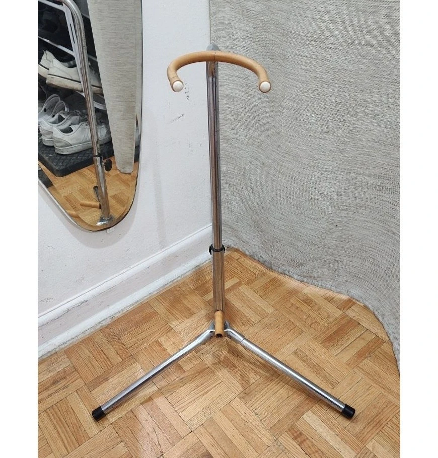 Vintage 70s/80s Chrome Guitar Stand-Adjustable Folding Tripod