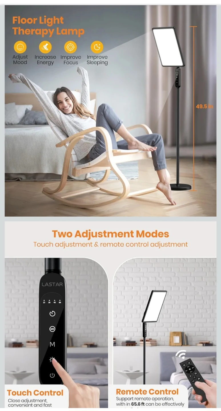 LASTAR Floor Light Therapy Lamp with Remote - photo 2