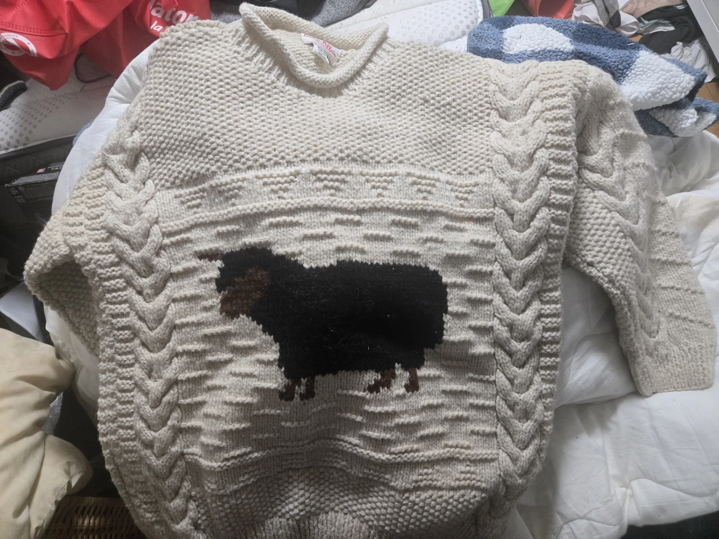 Foreign Affair 100% Wool Sheep Sweater