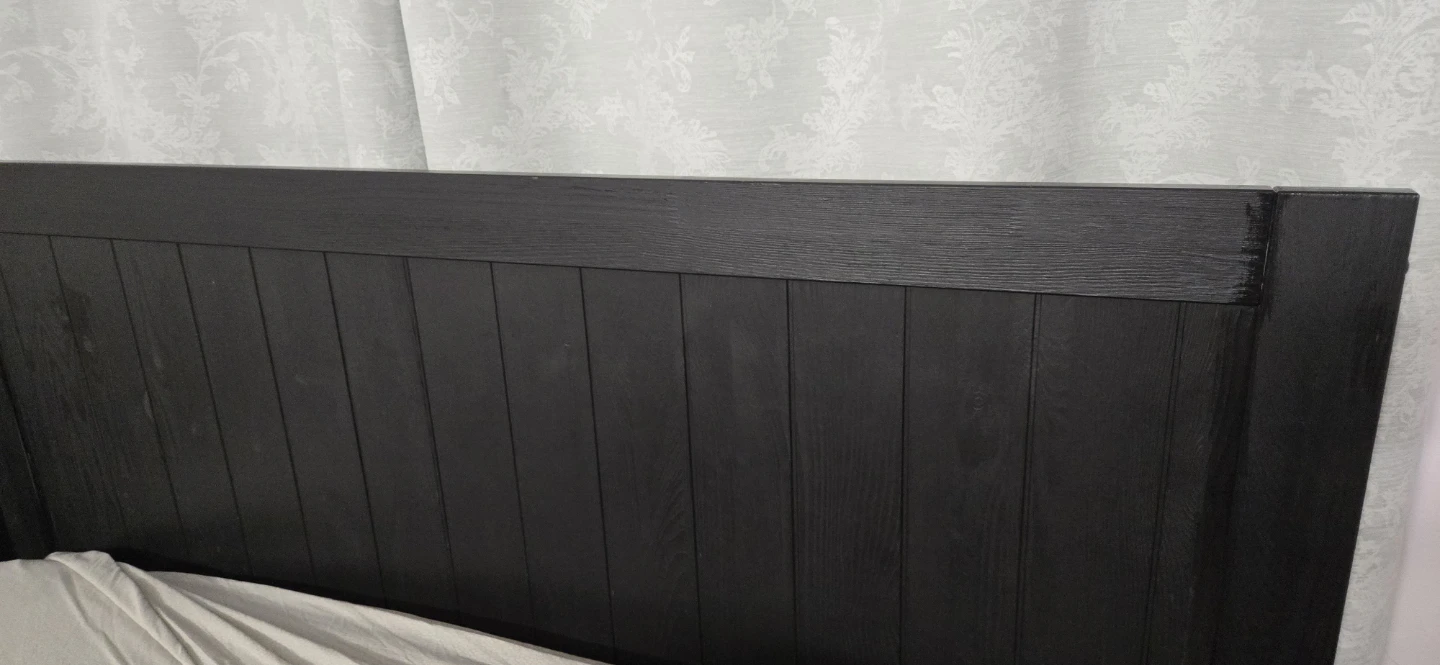 Black Wood Bed Frame with Drawers - photo 5