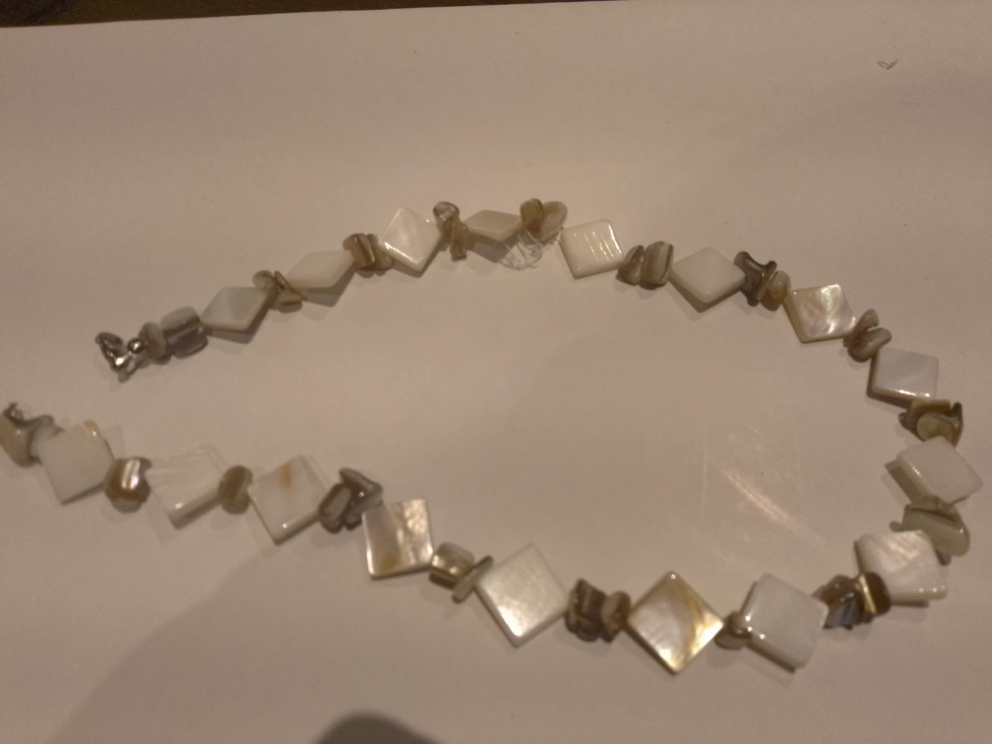 Mother of Pearl Square Bead Necklace 🏈