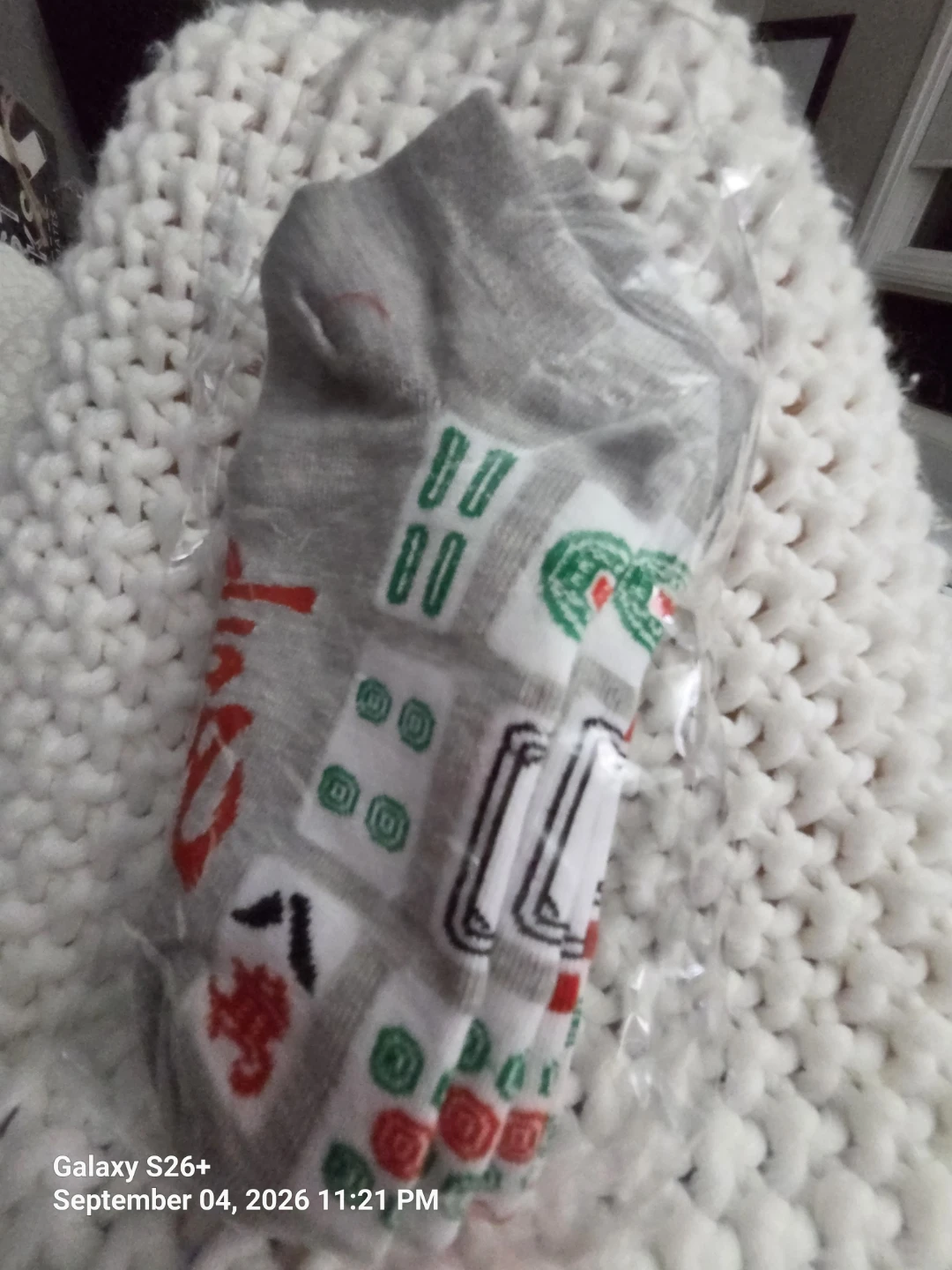 Mahjong Tile Print Ankle Socks Set - photo 3