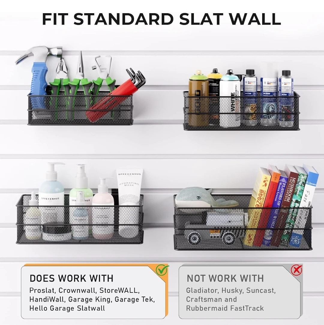 4-Pack Metal Slatwall Baskets - photo 5