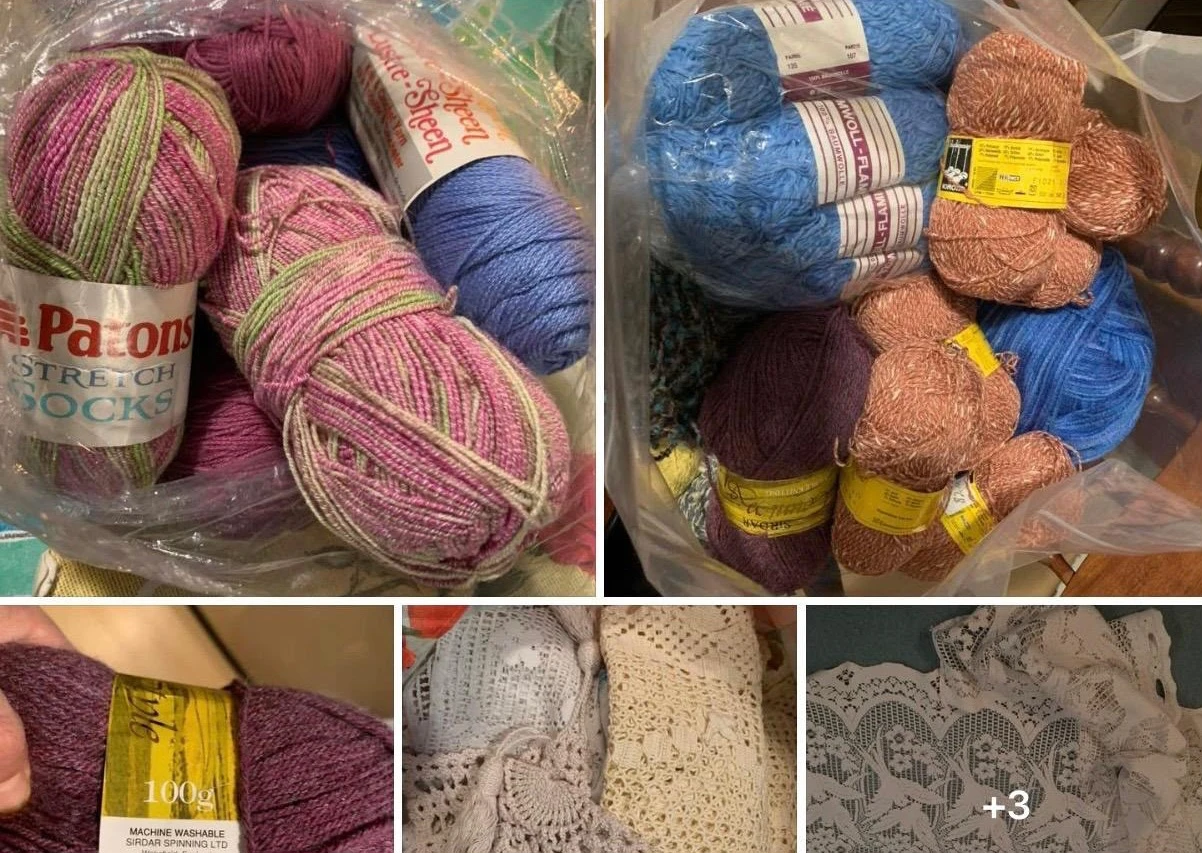 Assorted Knitting Yarn and Lace Lot